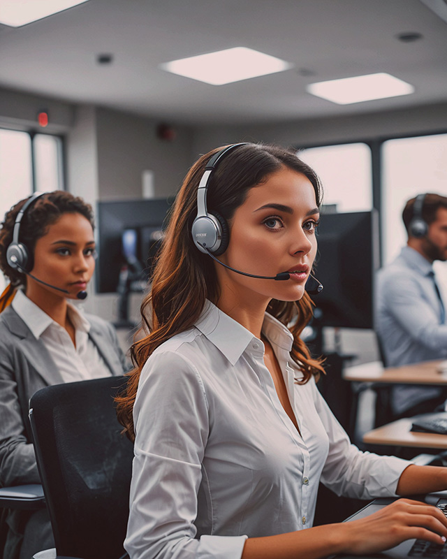 3 AI Agents working in a call center